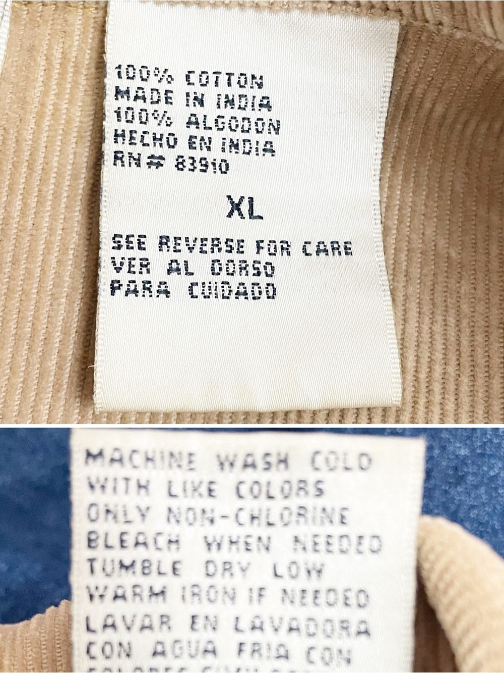 Vintage Bill Blass Jeans Denim Chore Jacket XL Corduroy Collar Barn Workwear - Picture 13 of 14